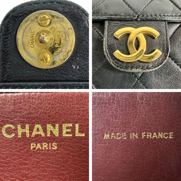 Authentic CHANEL 24K Classic Vintage Single Flap Bag Timeless Chain Purse Black - Picture 12 of 13